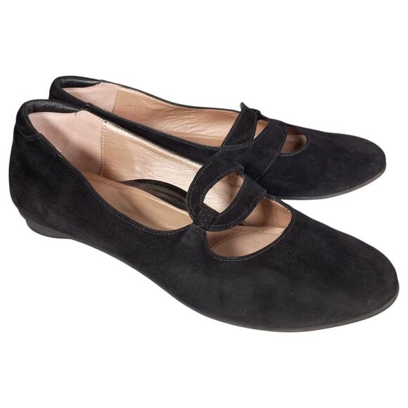 Beautifeel Flats 6 Womens Black Aline Suede Mary Jane Slip On Round Toe Casual - Picture 1 of 10